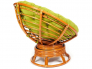 Кресло-качалка Papasan w 23/01 B с подушкой Cognac, флок Олива