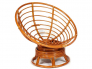 Кресло-качалка Papasan w 23/01 B с подушкой Cognac, флок Олива