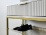 Обувница Вельвет белое дерево/белый матовый/золото