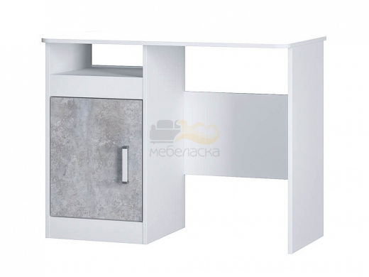 Стол письменный Паскаль белый/цемент светлый