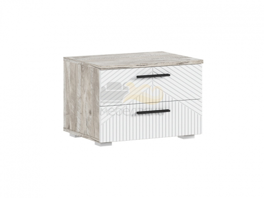 Тумбы прикроватные Сильвия (2шт) Браш Вайт, Дуб Юкон