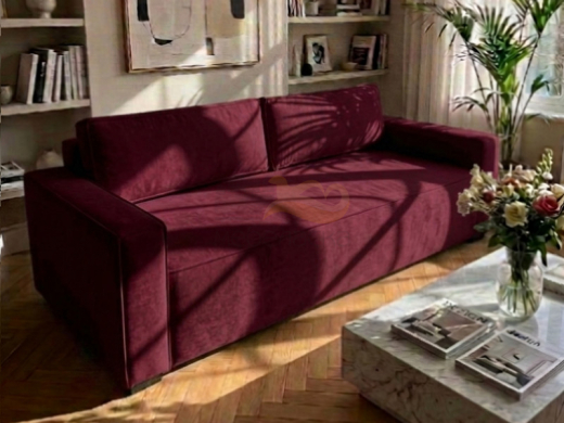 Диван Лофт 1-секция 2000х1500 бургунди
