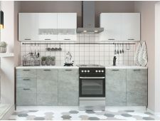 Кухня Дуся 2000 мм Белый Бриллиант/цемент